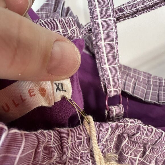 Tulle Dress Purple Gingham Cross Back Mini Dress Anthropologie NWT Women's XL - Picture 7 of 7